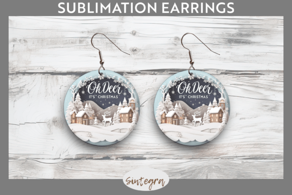 3D Quote Oh Deer It S Christmas Earring: A Sublimation Design for Festive Accessories
