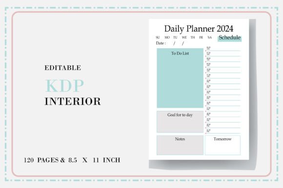 Daily Planner 2024: Premium KDP Interiors