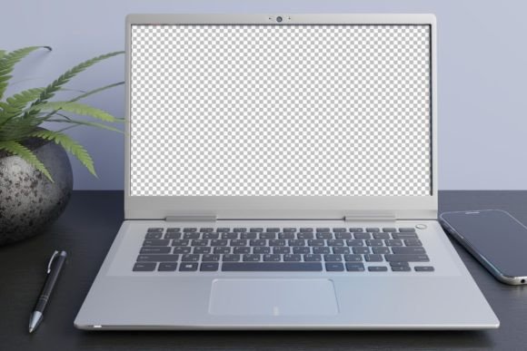 Desktop Mockup: Transparent Screen for Modern Design