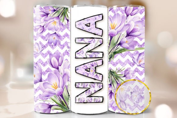 Floral Nana Skinny Tumbler Wrap PNG: Elevating Custom Drinkware with Precision Sublimation