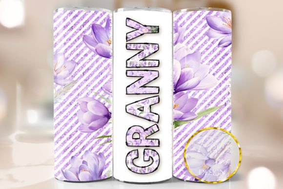 Flowers Granny Skinny Tumbler Wrap PNG: Elevating Drinkware with Vintage Floral Sublimation