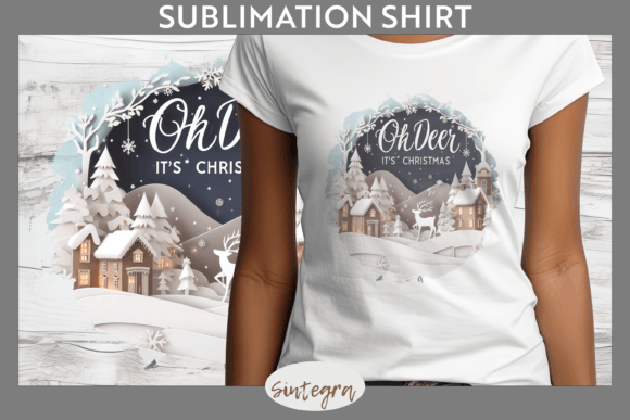 Oh Deer It's Christmas Sublimation Design