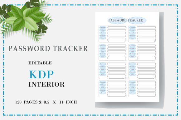 Password Tracker: A High-Resolution KDP Interior for Digital Security Journals
