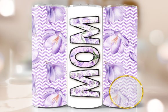 Purple Floral Mom Tumbler Wrap PNG Design Guide