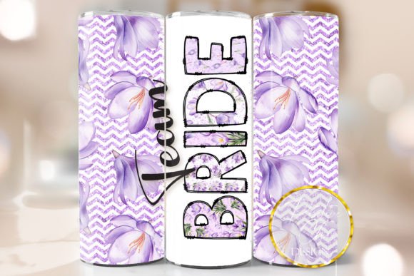 Purple Floral Team Bride Tumbler Wrap: Elevating Bachelorette Drinkware with Sublimation